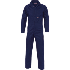 DNC Workwear Mens Cotton Drill Coverall Hi Vis Work Safety Flame Retardant 3101