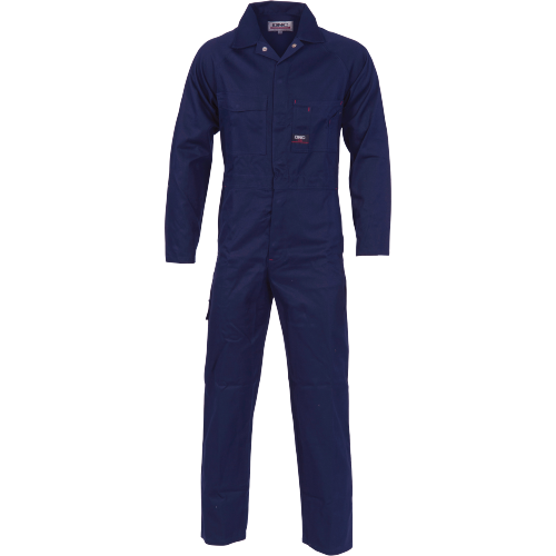 DNC Workwear Mens Cotton Drill Coverall Hi Vis Work Safety Flame Retardant 3101