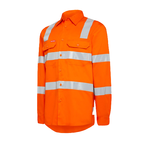 Hard Yakka Womens Foundation Biomotion HiVis Taped Reflective Work Shirt Y08420