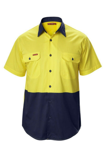 Hard Yakka Koolgear Shirt Hi-Vis Short Sleeve Vented Safety Work Y07559