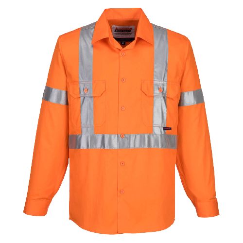 Portwest 100% Lightweight Cotton Long Sleeve Shirt with Cross Back Tape MX301