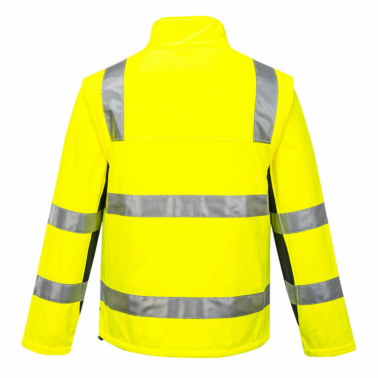 Portwest Mens Huski Chassis Jacket Softshell 2 in 1 Reflective Safety Tape K8074