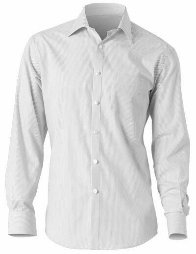 NNT Mens Cotton Shirt Fine Stripe Long Sleeve Cutaway Collar Business CATD1D