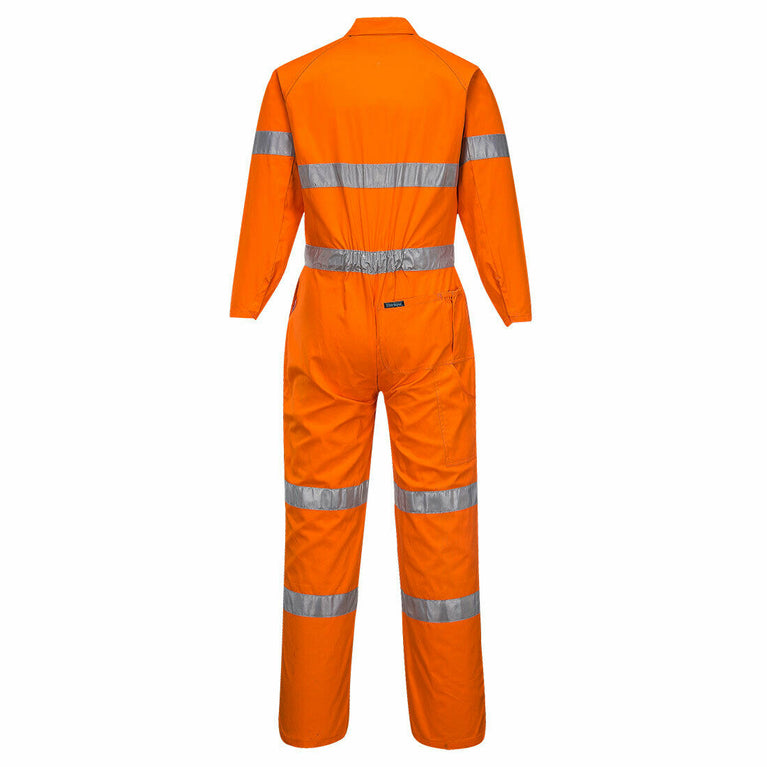 Portwest Mens Lightweight Orange Reinforced Coverall Taped Overalls Cotton MA922