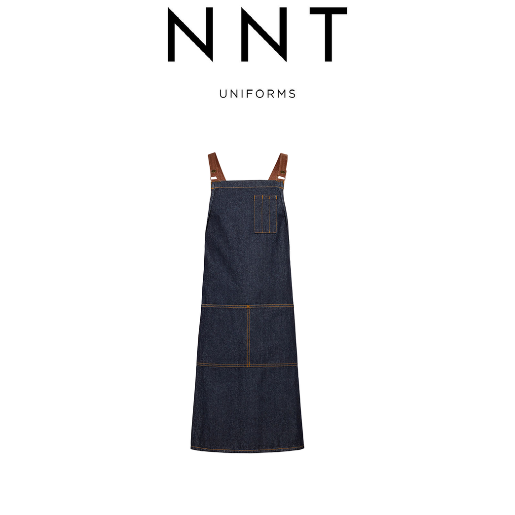 NNT Unisex Chef Memphi Cross Back Denim Apron Work Safety Tough Durable CATK2M