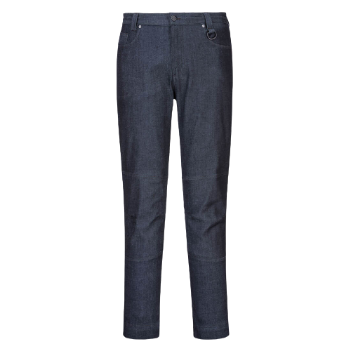 Portwest Denim Slim fit Stretch Work Pants Comfort 6 Pocket Tapered Pant MP702