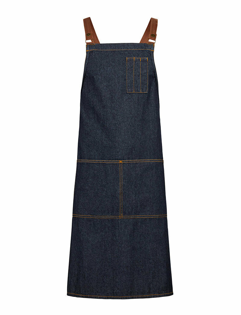 NNT Unisex Chef Memphi Cross Back Denim Apron Work Safety Tough Durable CATK2M