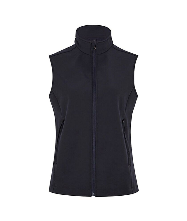 Womens NNT Ladies Warm Bonded Fleece Sleeveless Zip Vest Black Navy CAT748