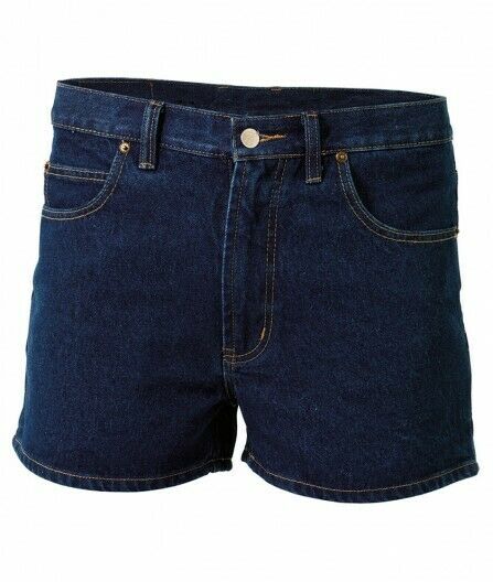 KingGee Mens Stonewash Denim Blue Shorts Reinforced Classic Fit Work Jean K07640