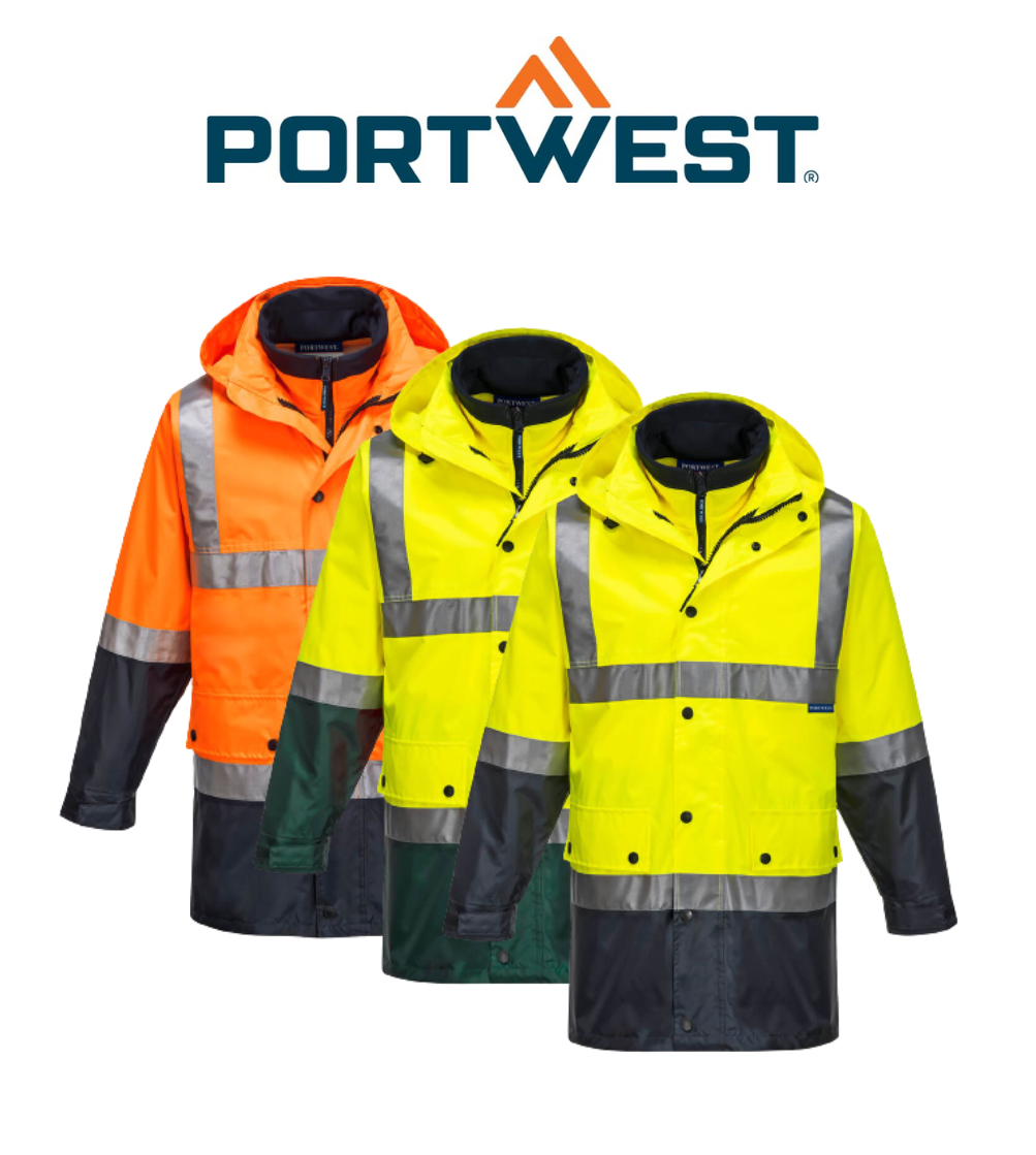 Portwest Eyre Day/Night 4-in-1 Jacket 2 Tone Reflective Work Safety MJ881