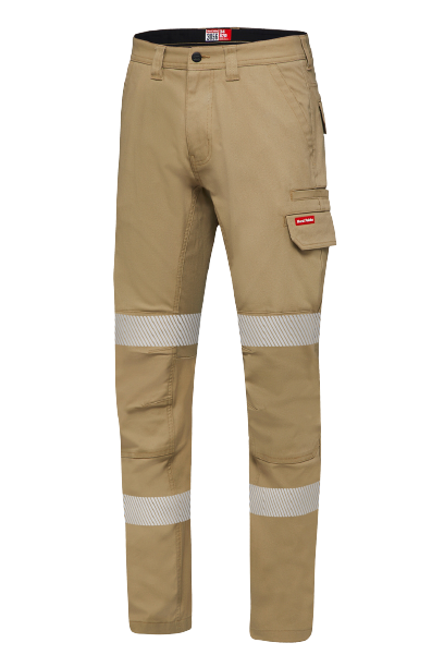 Hard Yakka Canvas Cargo Pant Tough Double Layer Knees Reflective Stretch Y02855