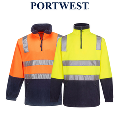 Portwest Mens Hi-Vis Polar Fleece Jumper Taped Static Resistant Work Comfy MF215