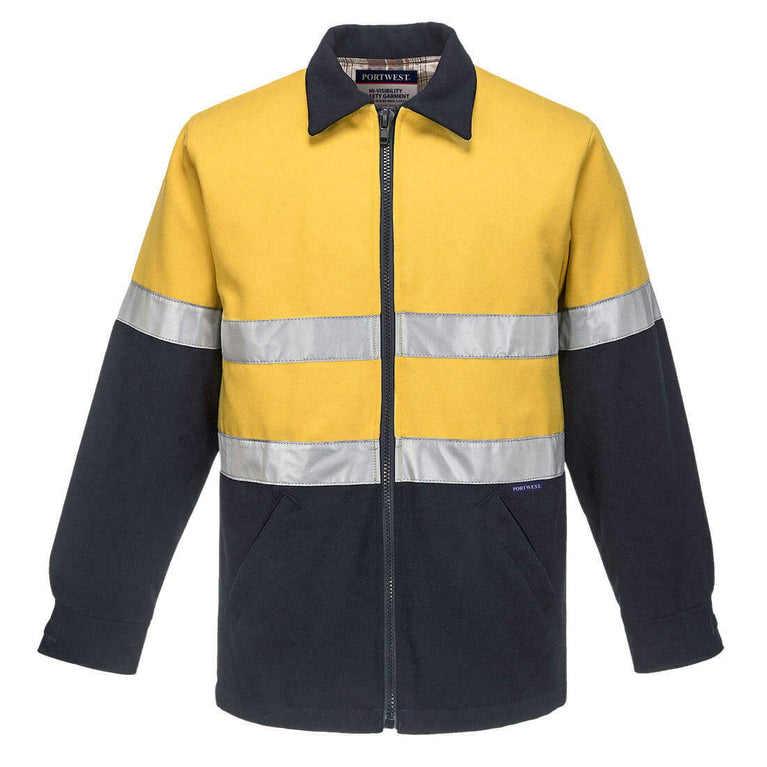 Portwest Mens Wool Blend Bluey Jacket High Vis Day/Night Reflective Safety MW02