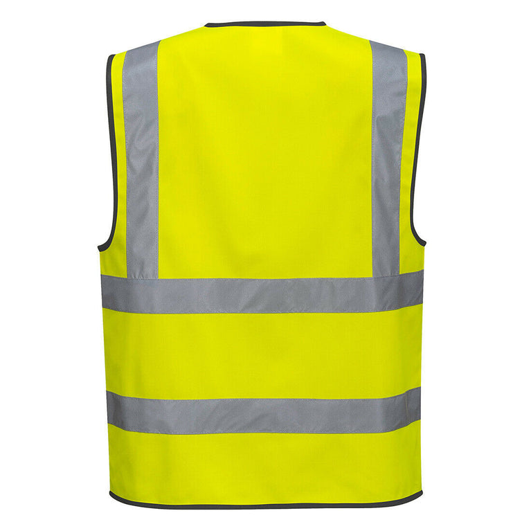 Portwest Mens Hi-Vis Zipped Band & Brace Vest Lightweight Taped Safety Work C375