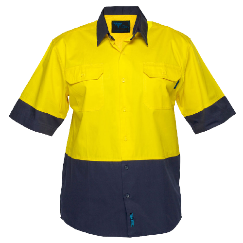 Portwest Hi-Vis Two Tone Lightweight Short Sleeve Shirt Reflective Safety MS802