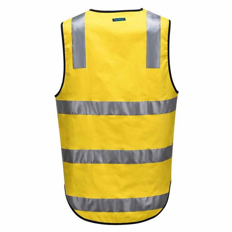 Portwest Mens Hi-Vis 100% Cotton Day Or Night Vest Reflective Lightweight MW338