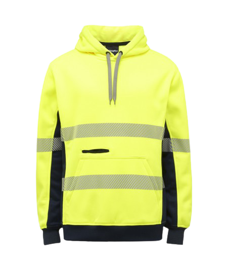 KingGee Mens Hi Vis Reflective Pull Over Hoodie Winter Fleece Work Safety K55054