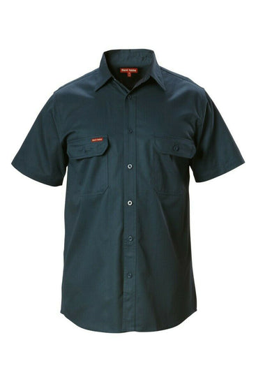 Hard Yakka Cotton Drill Work Shirt Button Short Sleeve Workwear Top Y07510