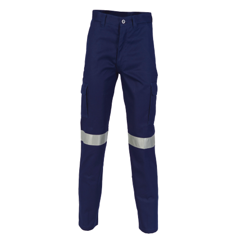 DNC Workwear Mens Cotton Drill Cargo Pants Hi-Vis Flame Retardant Work 3319