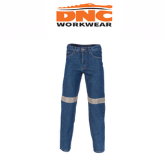 DNC Workwear Womens Taped Denim Stretch Jeans Reflective Flame Retardant 3347