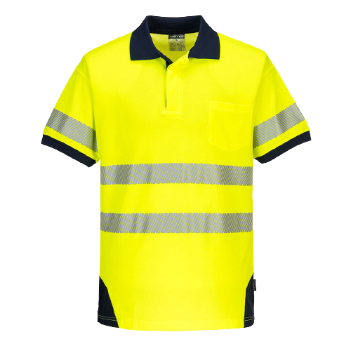 Portwest PW3 Hi-Vis Polo Shirt S/S Breathable 2 Tone Reflective Work Safety T182