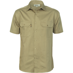 DNC Workwear Mens Cotton Drill Safety Shirt Short Sleeve Flame Retardant 3201