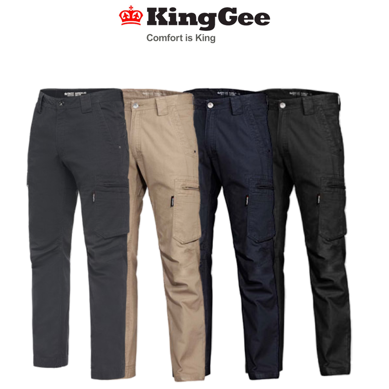 KingGee Mens Canvas Tradie Pants Narrow Fit Pant Comfort Work Safety K13280