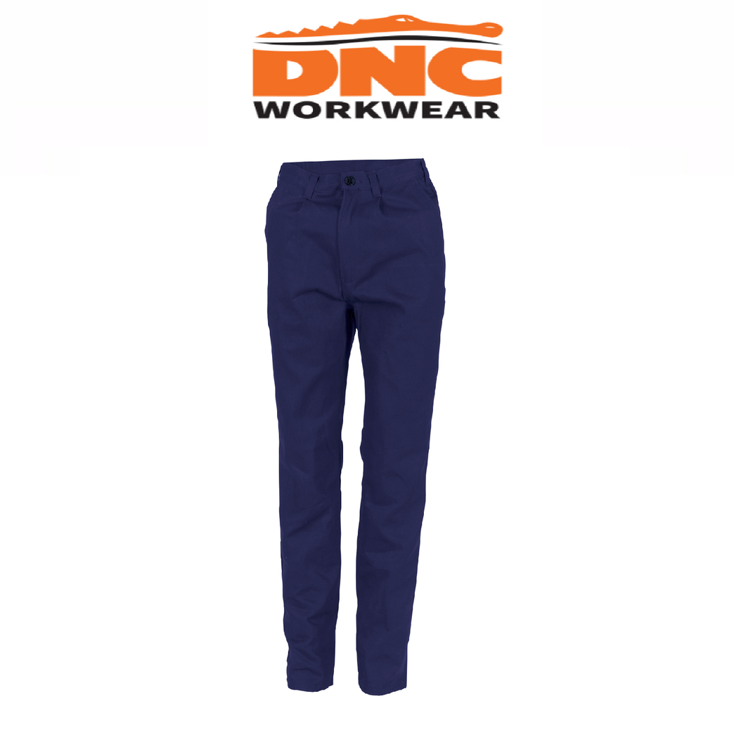 DNC Workwear Ladies Cotton Drill Work Pants Flame Retardant Tough Pant Work 3321