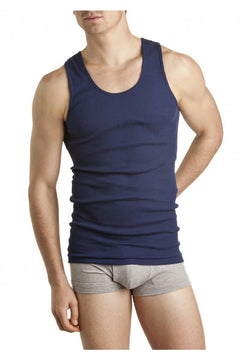 Mens Bonds Chesty Singlets 2 PACK Muscle Tank Top Blue Work Tough Shirt M7NLO