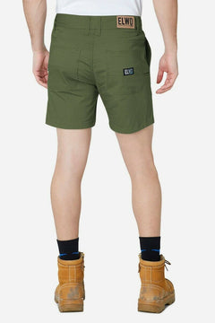 Mens Elwood Work Basic Shorts Stretch Twill Reinforced Pockets Tradie EWD202