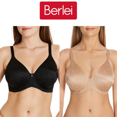 Womens Berlei Lift & Shape Non-Padded Sexy Black Pearl Bra Floral Pattern YZKD