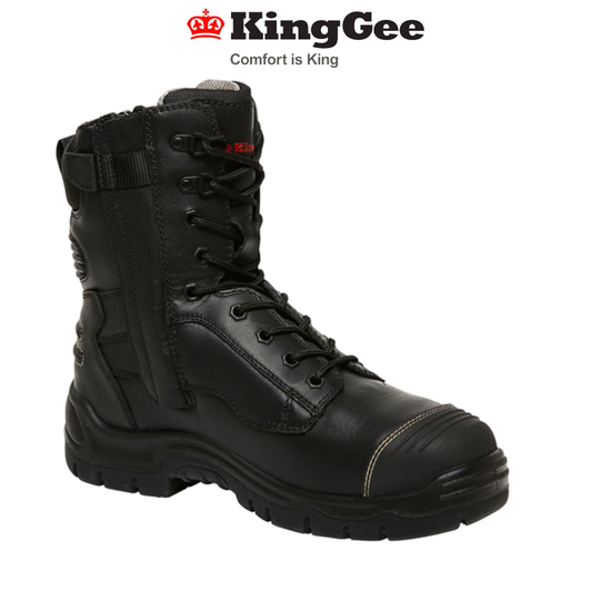 KingGee Mens Phoenix 8Z High Side Zip Boots Work Safety Tough Toe Comfy K27850