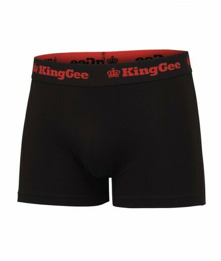 Mens KingGee Cotton Trunk 3 Pack Black King Gee Jocks Underwear Trunks K09023