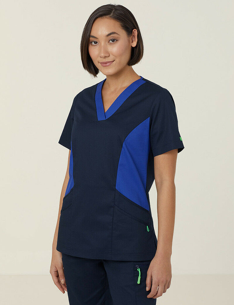 NNT Womens Nightingale V Neck Contrast Scrub Top Nurse Workwear Comfort CATULL