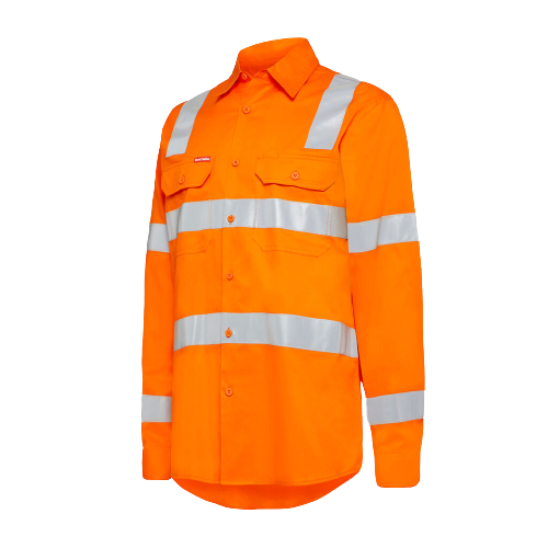 Hard Yakka Womens Foundation Biomotion HiVis Taped Reflective Work Shirt Y08420