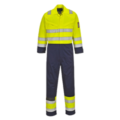 Portwest Hi-Vis Modaflame Coverall Two tone Modacrylic Reflective Strips MV28
