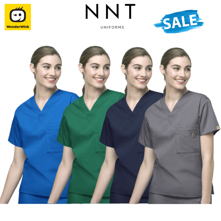 NNT Unisex Wonderwink Alpha Scrub Top Relaxed Fit Work Nursing Hospital CATRBT