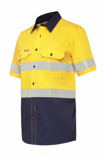 Hard Yakka Short Sleeve Work Shirt Hi-Vis Tape KoolGear Summer Vent Y07735