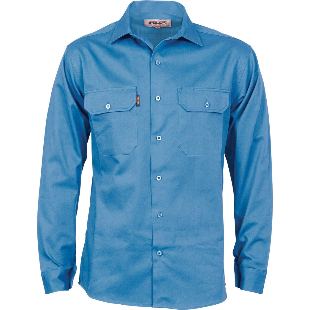 DNC Workwear Cotton Drill Work Shirt With Gusset Sleeve - Long Sleeve 3209