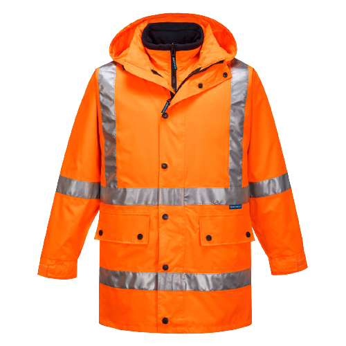 Portwest Max 4-in-1 Rain Jacket with Cross Back Reflective Work Safety MJ331