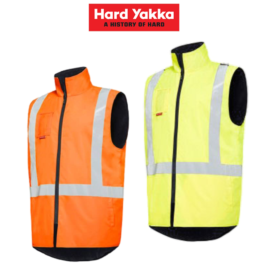 Hard Yakka Mens Hi-Vis Vest Taped Reflect Interchange Shell Work Jacket Y21480