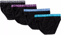 Mens Bonds Basic Everyday New Hipster Brief 4 Pack Work & Play Cotton M38DM4