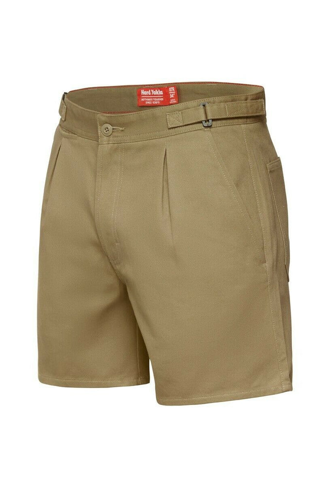 Hard Yakka Drill Short Side Tab Shorts Cotton Work Tough Trade Comfy Y05340