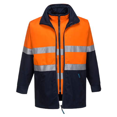 Portwest Hume 100% Cotton 4-in-1 Jacket 2 Tone Reflective Work Safety MJ777