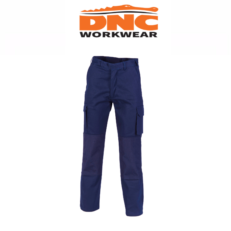 DNC Workwear Mens Cordura Knee Patch Cargo Pants Flame Retardant Work 3324