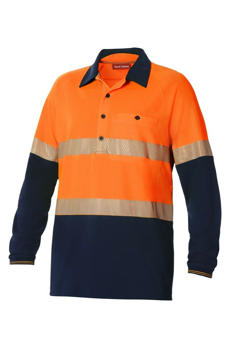 Hard Yakka Koolgear Hi-Vis 2 Tone Vented Tape Long Sleeve Work Shirt Y11379