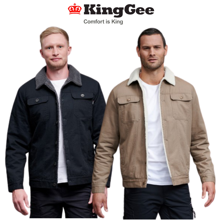 KingGee Urban Jacket Cotton Warm Sherpa Cuff Fleece Winter Work Wear K05013