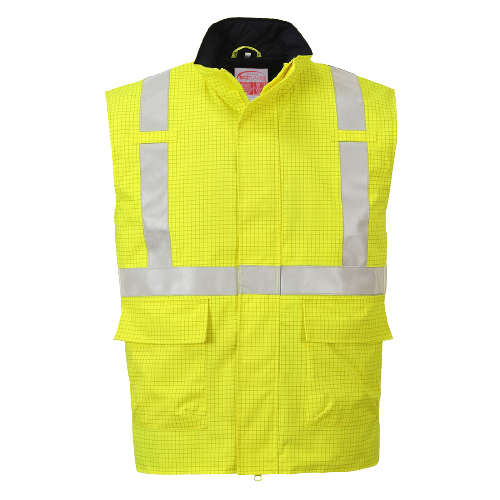 Portwest Bizflame Rain Hi-Vis Antistatic FR Bodywarmer Lightweight Safety S776