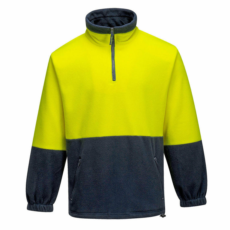 Portwest Mens Hi-Vis Polar Fleece Jumper Waist Draw String Work Comfy MF115