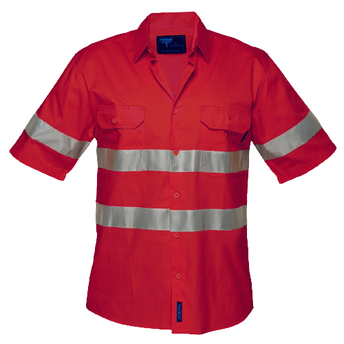 Portwest Hi-Vis Lightweight Short Sleeve Shirt with Tape Reflective Work Safety